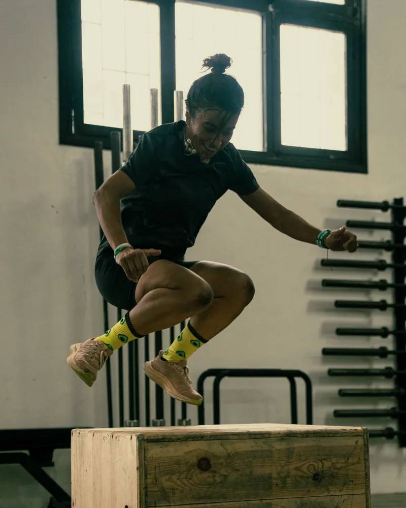 Un saut sur box dans la salle
